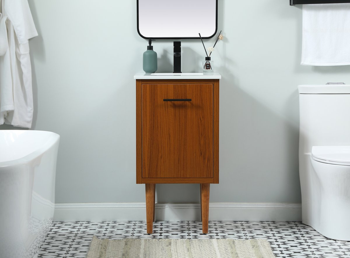 Elegant Decor VF48018MTK 18 inch single bathroom vanity in teak