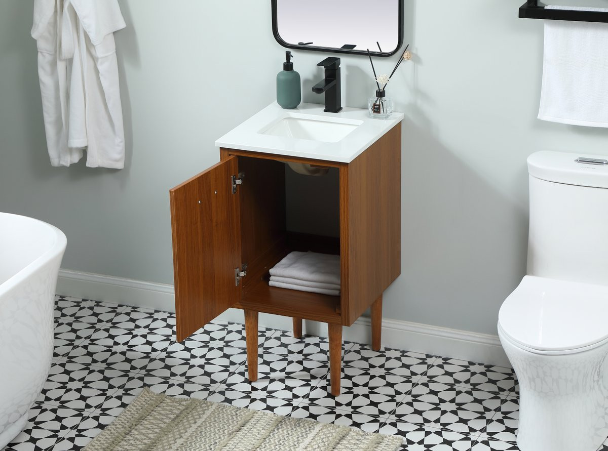 Elegant Decor VF48018MTK 18 inch single bathroom vanity in teak