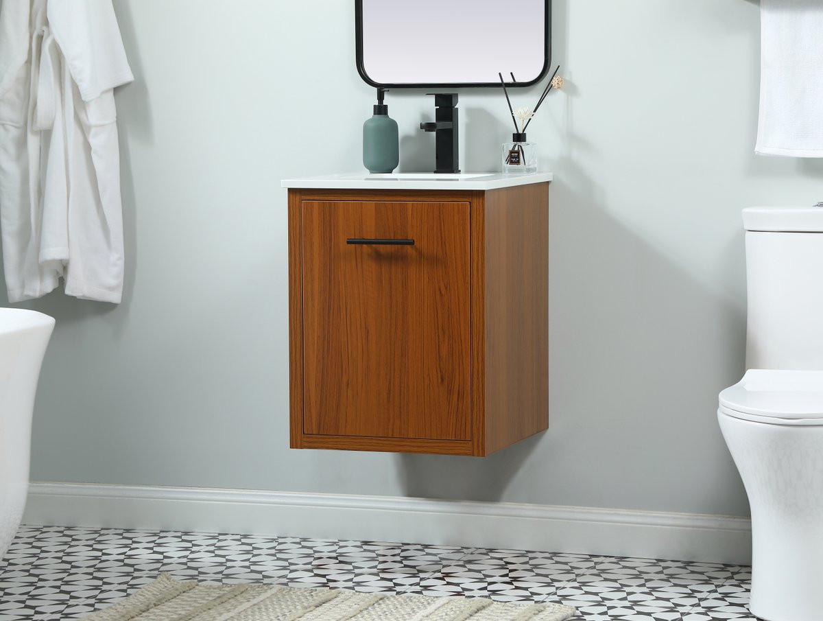 Elegant Decor VF48018MTK 18 inch single bathroom vanity in teak