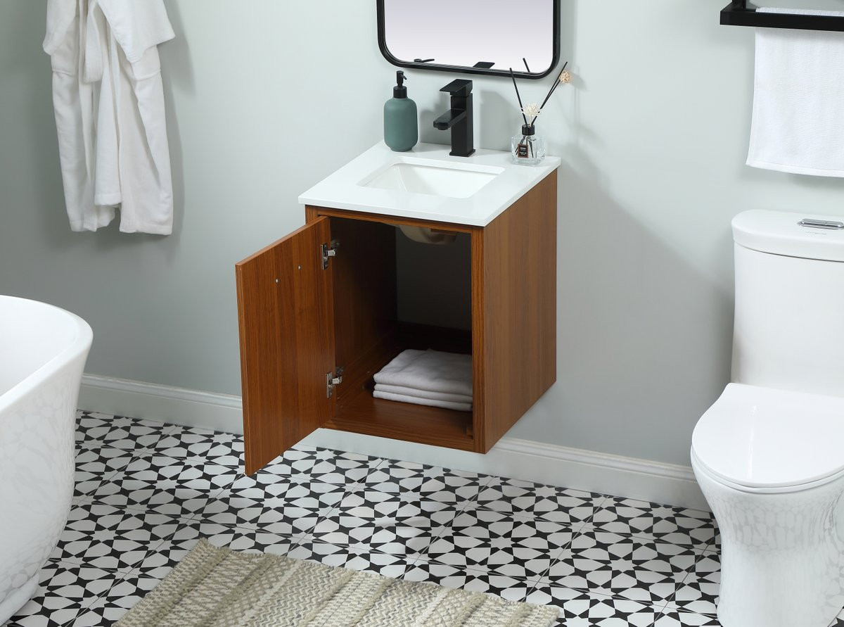 Elegant Decor VF48018MTK 18 inch single bathroom vanity in teak