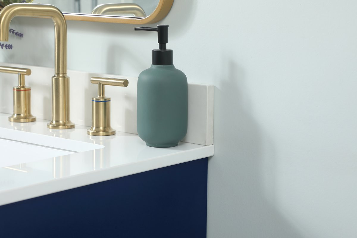 Elegant Decor VF48024MBL-BS 24 inch single bathroom vanity in blue with backsplash