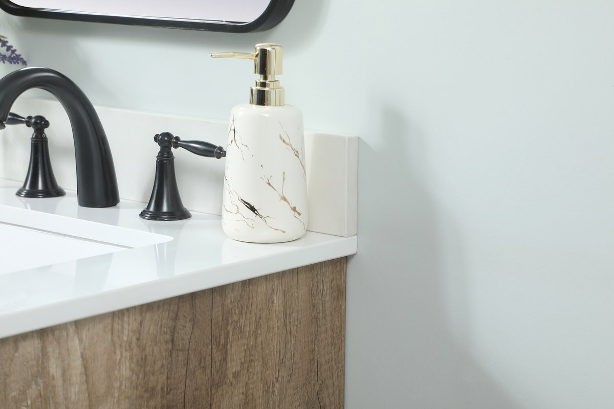 Elegant Decor VF48024NT-BS 24 inch single bathroom vanity in natural oak with backsplash