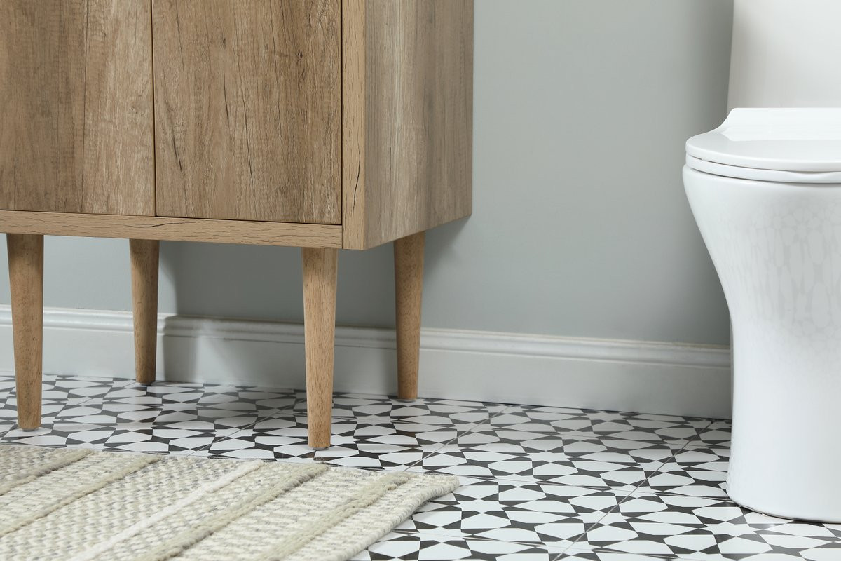 Elegant Decor VF48024NT-BS 24 inch single bathroom vanity in natural oak with backsplash