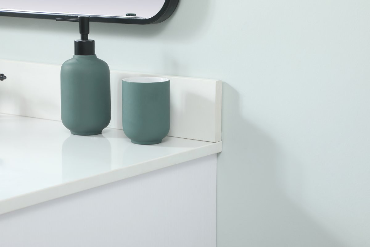 Elegant Decor VF48036MWH-BS 36 inch single bathroom vanity in white with backsplash