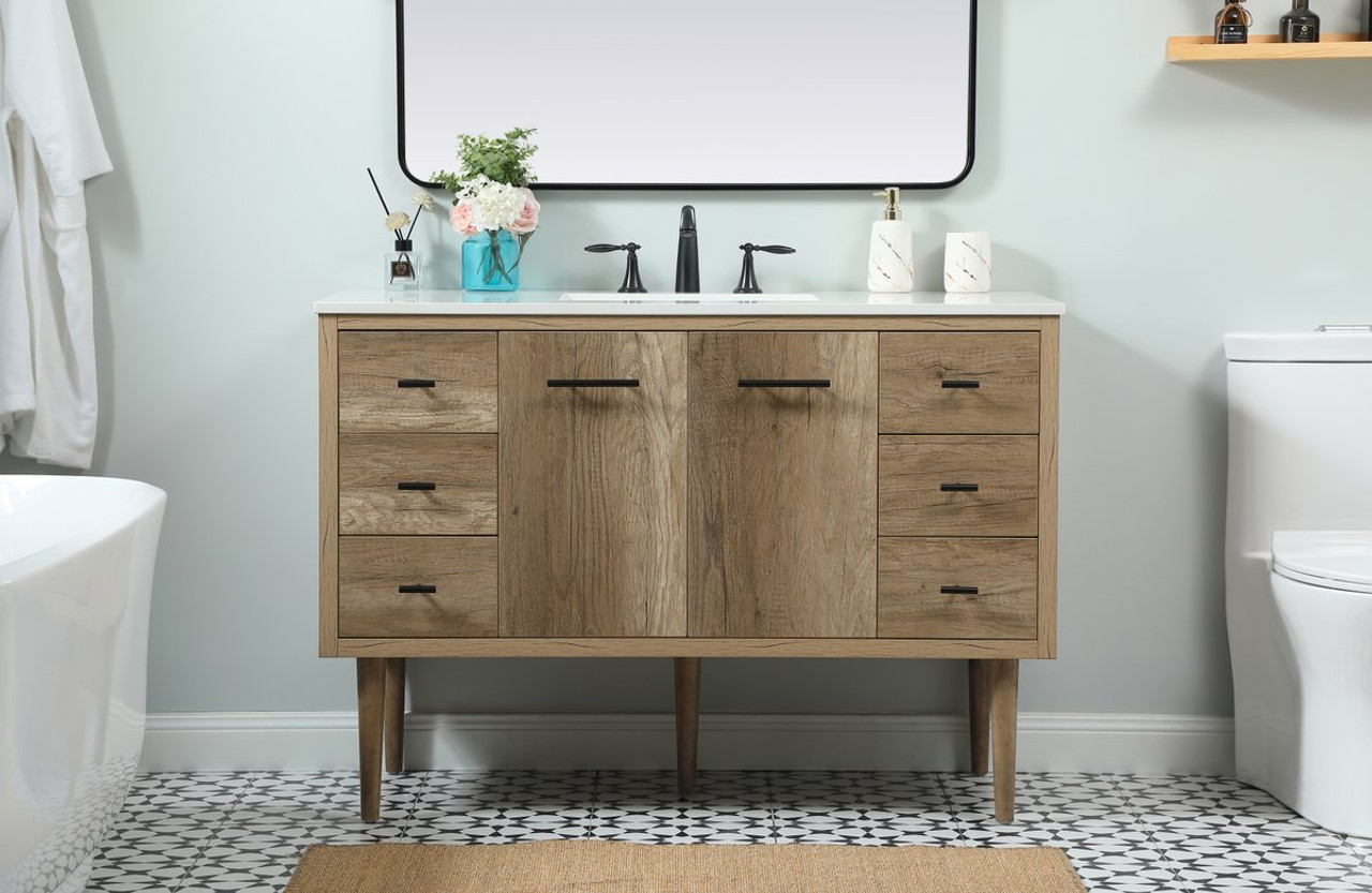 Elegant Decor VF48048NT 48 inch single bathroom vanity in natural oak Elegant Decor VF48048NT 48 inch single bathroom vanity in natural oak