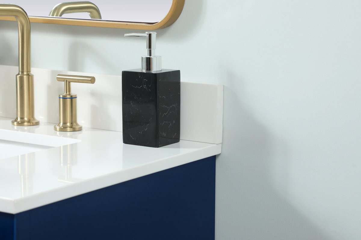 Elegant Decor VF48030MBL-BS 30 inch single bathroom vanity in blue with backsplash