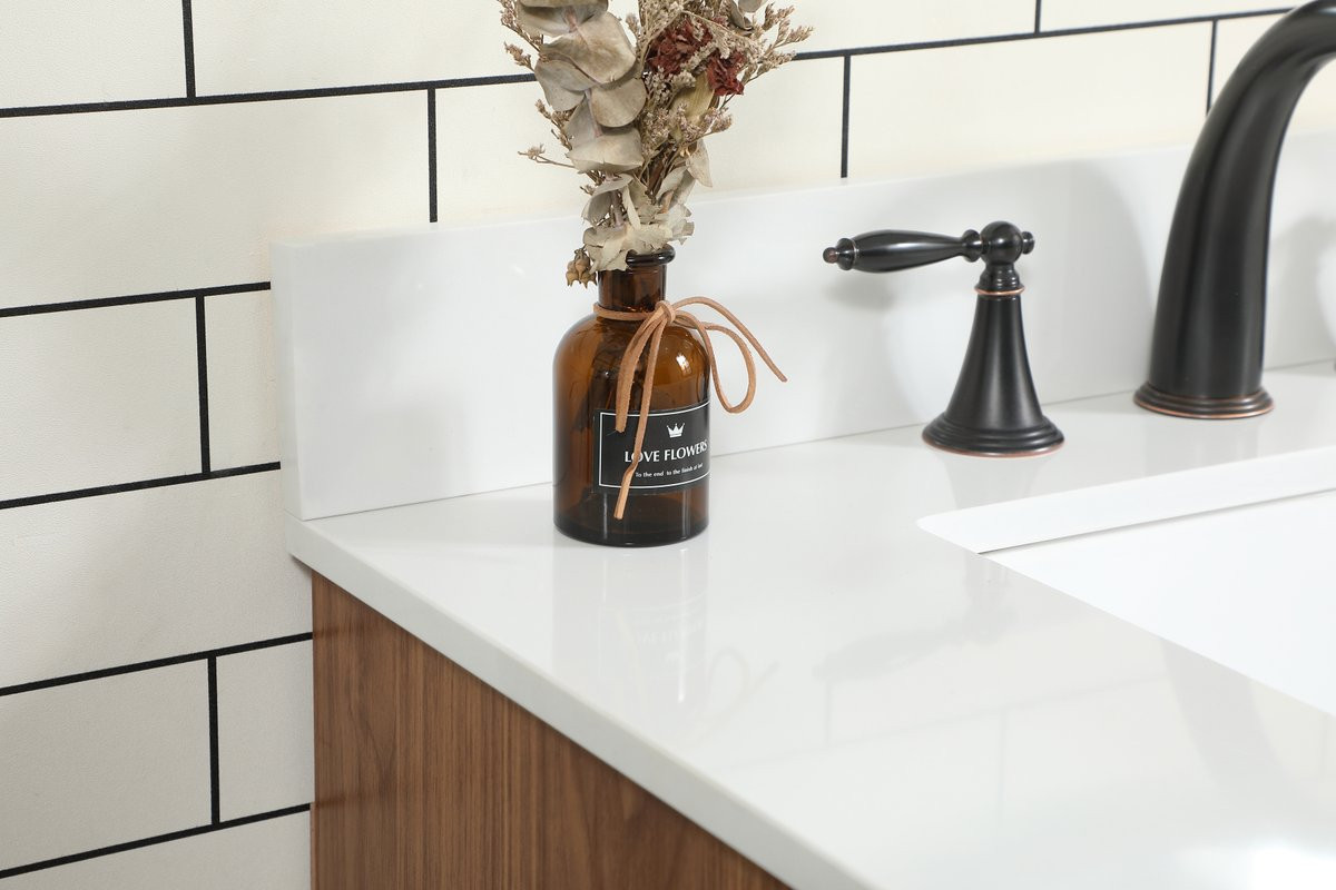 Elegant Decor VF47030WB-BS 30 inch single bathroom vanity in walnut brown with backsplash
