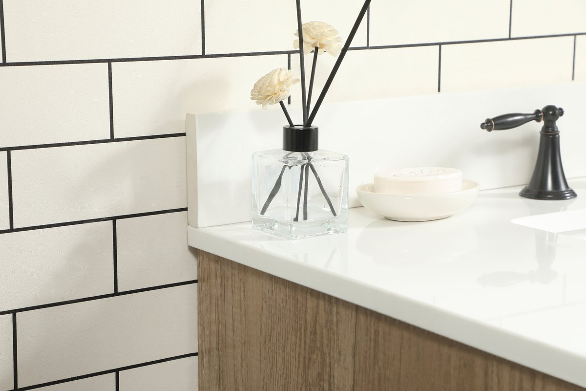 Elegant Decor VF47036NT-BS 36 inch single bathroom vanity in natural oak with backsplash