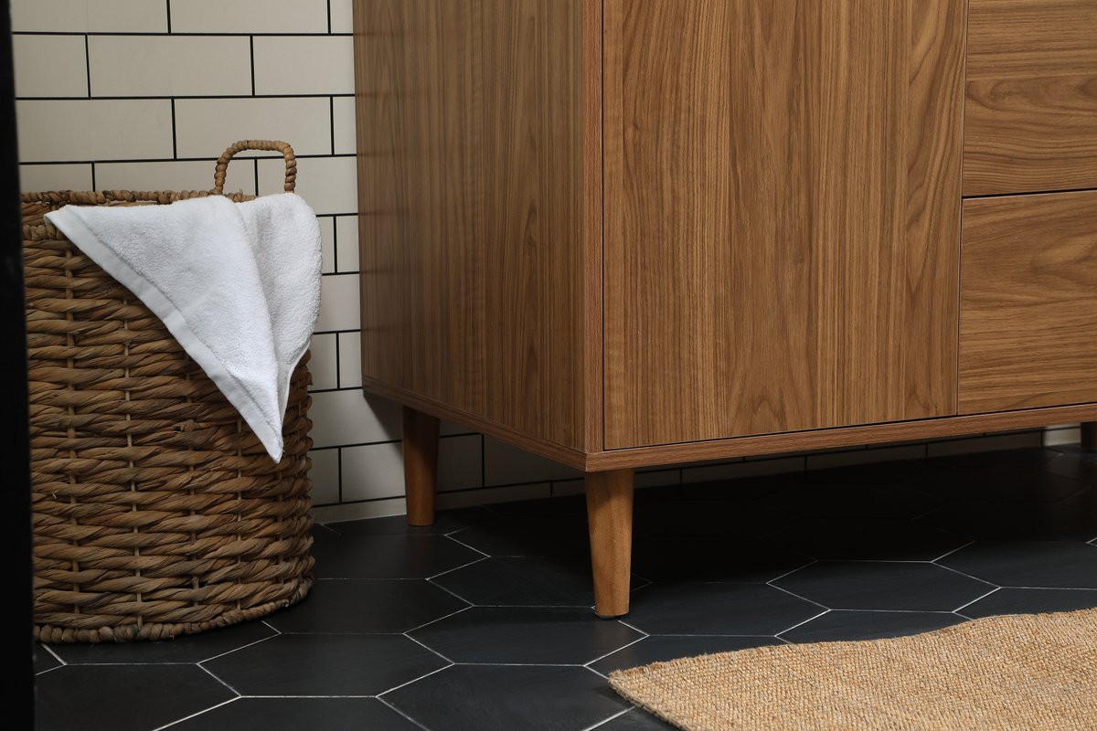 Elegant Decor VF47042WB-BS 42 inch single bathroom vanity in walnut brown with backsplash