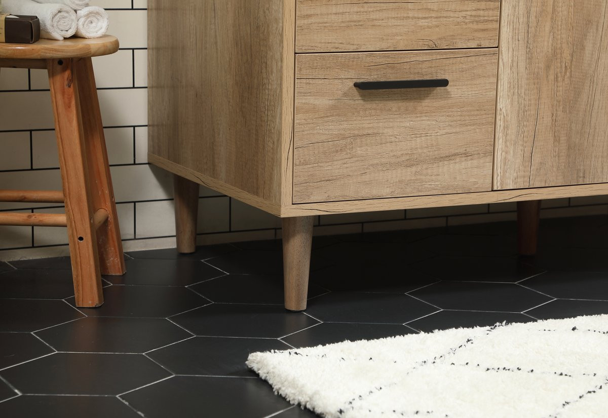 Elegant Decor VF47048NT-BS 48 inch single bathroom vanity in natural oak with backsplash