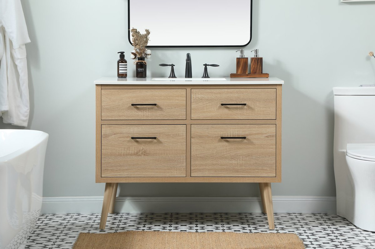 Elegant Decor VF41042MW 42 inch single bathroom vanity in mango wood