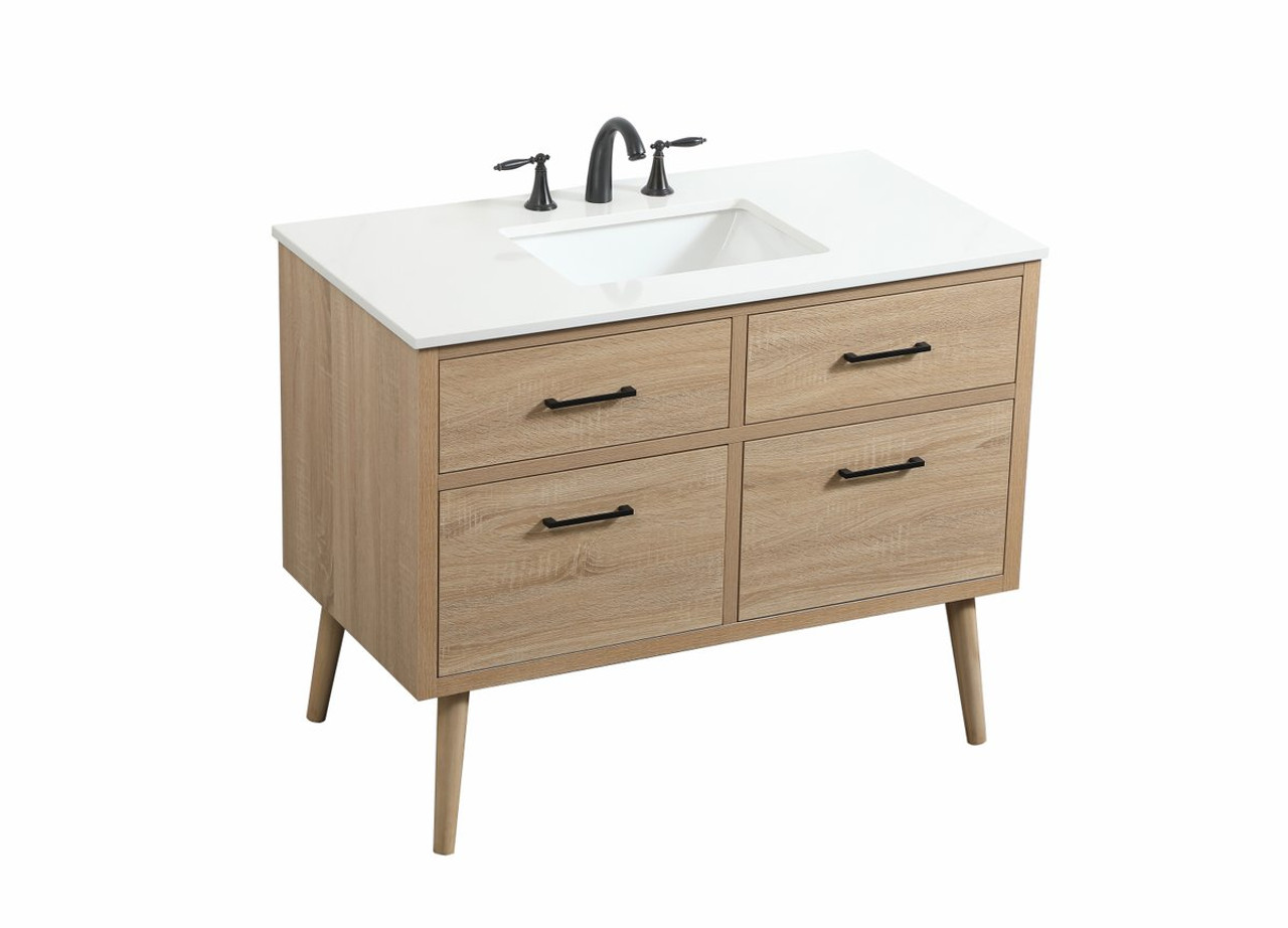 Elegant Decor VF41042MW 42 inch single bathroom vanity in mango wood