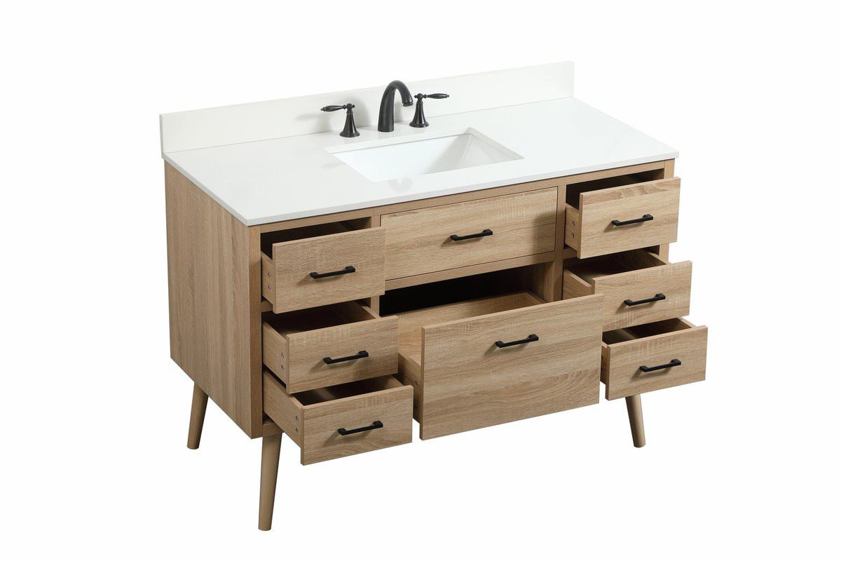 Elegant Decor VF41048MW-BS 48 inch single bathroom vanity in mango wood with backsplash