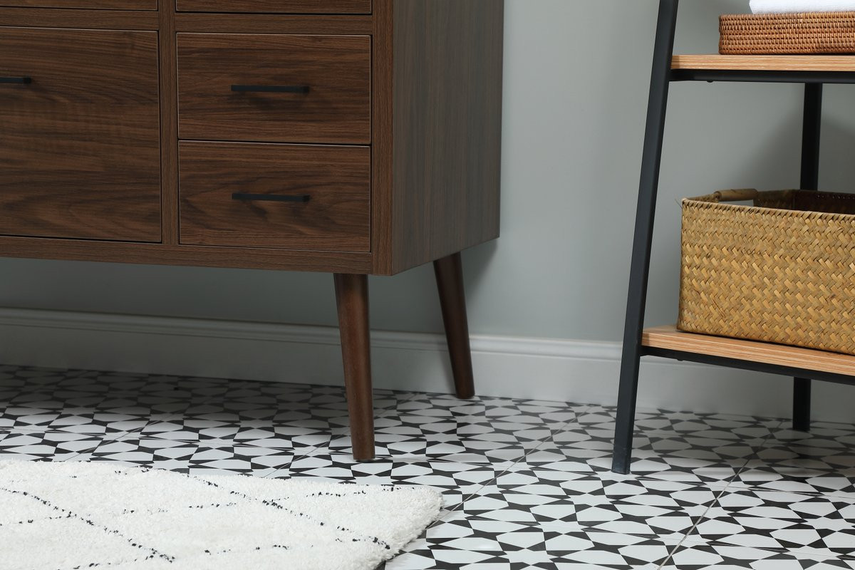 Elegant Decor VF41048MWT-BS 48 inch single bathroom vanity in walnut with backsplash