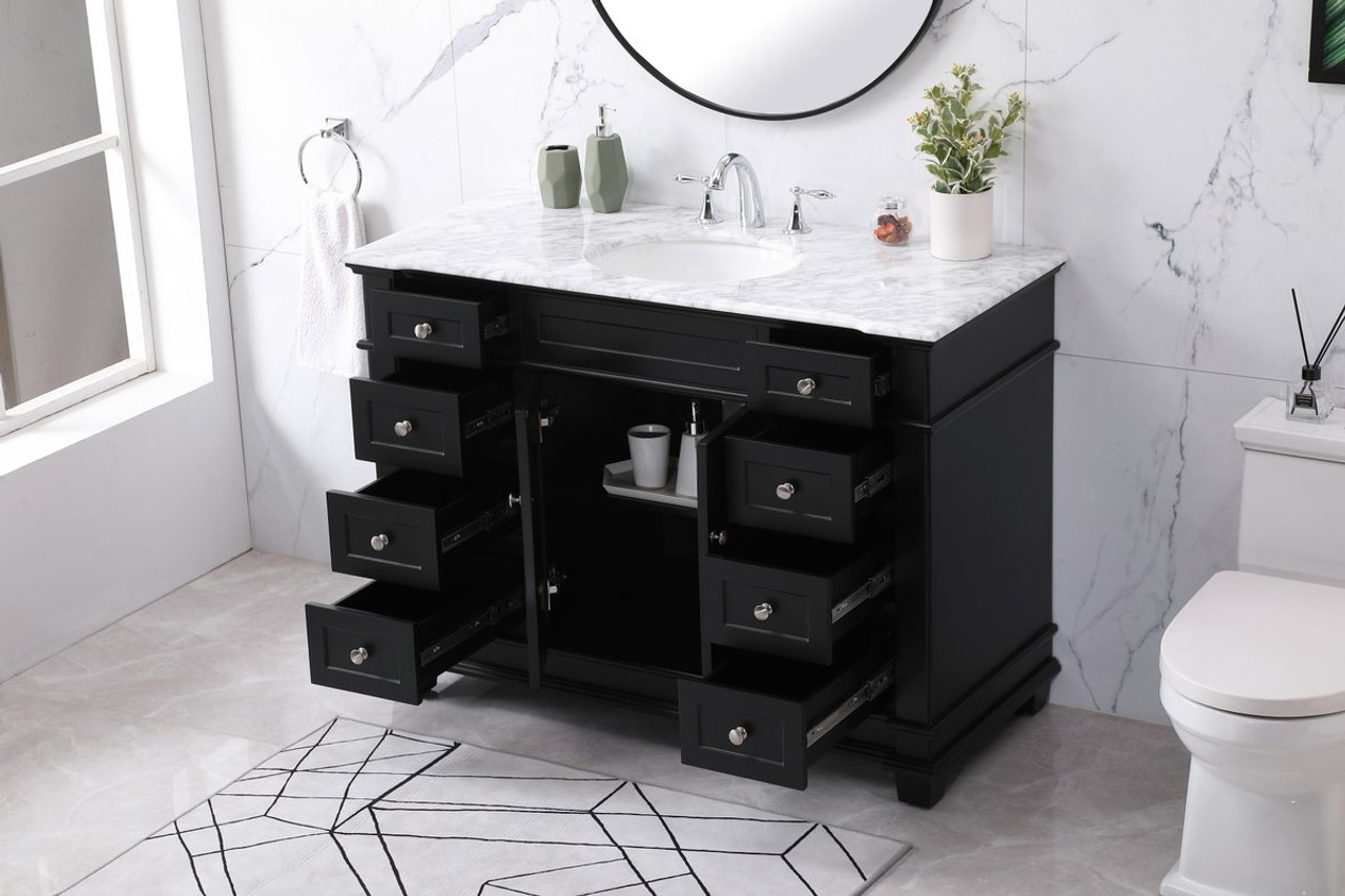 Elegant Decor VF50048BK 48 inch single bathroom vanity set in black