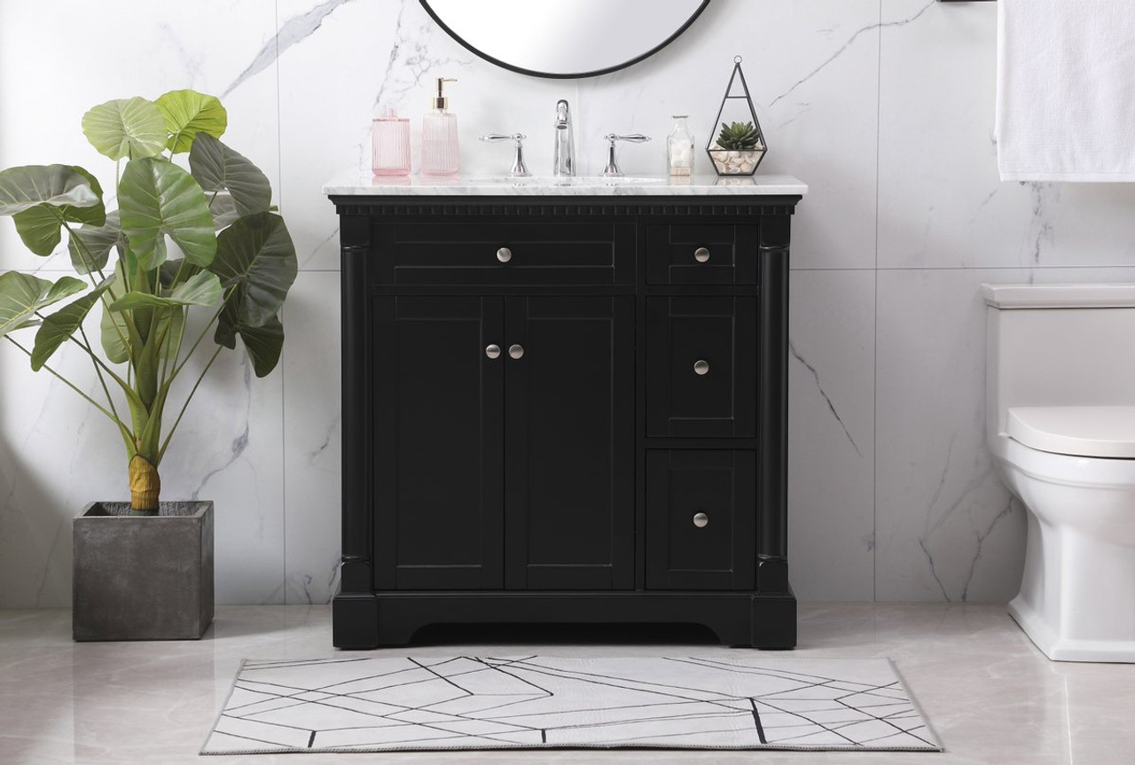 Elegant Decor VF53036BK 36 inch single bathroom vanity set in black Elegant Decor VF53036BK 36 inch single bathroom vanity set in black