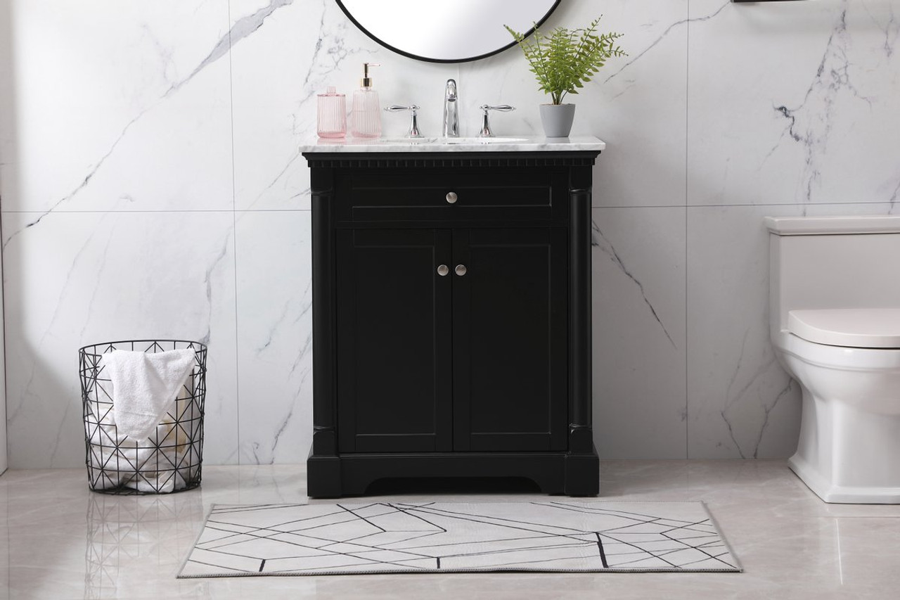 Elegant Decor VF53030BK 30 inch single bathroom vanity set in black Elegant Decor VF53030BK 30 inch single bathroom vanity set in black