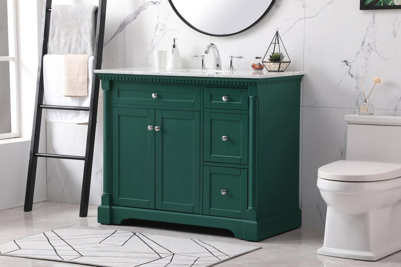 Elegant Decor VF53042GN 42 inch single bathroom vanity set in green
