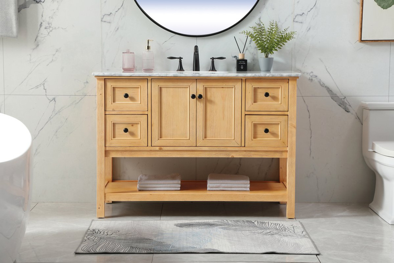 Elegant Decor VF27048NW 48 inch single bathroom vanity in natural wood Elegant Decor VF27048NW 48 inch single bathroom vanity in natural wood