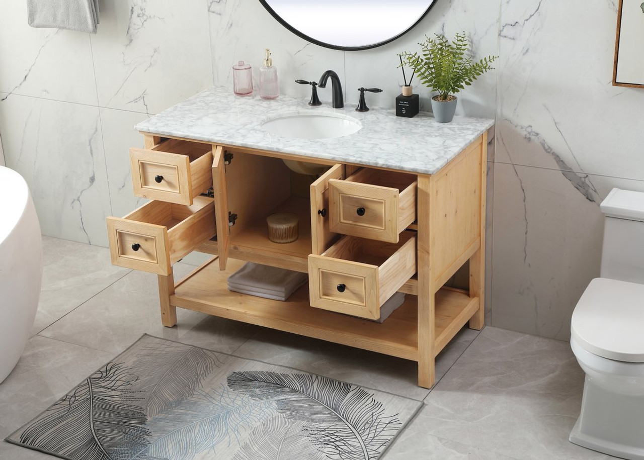 Elegant Decor VF27048NW 48 inch single bathroom vanity in natural wood Elegant Decor VF27048NW 48 inch single bathroom vanity in natural wood