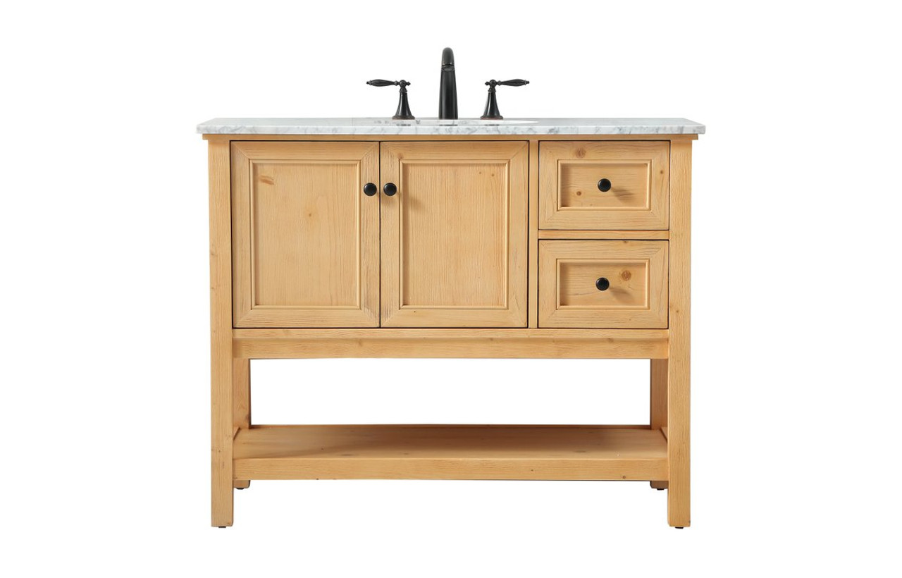 Elegant Decor VF27042NW 42 inch single bathroom vanity in natural wood