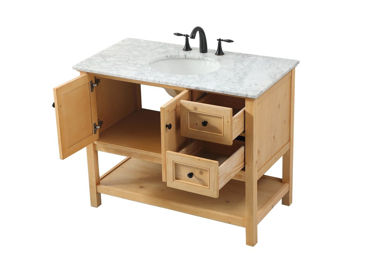 Elegant Decor VF27042NW 42 inch single bathroom vanity in natural wood