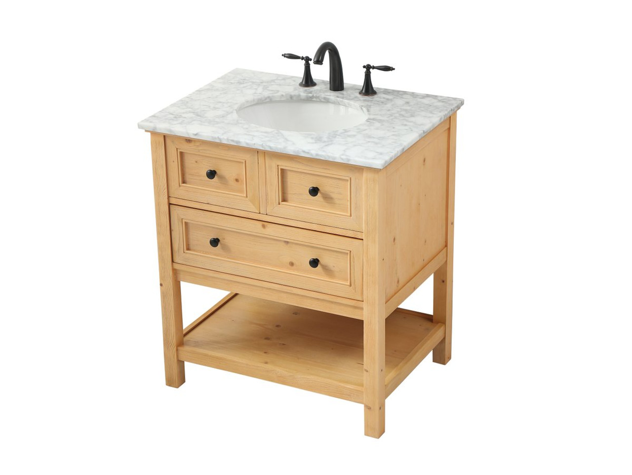 Elegant Decor VF27030NW 30 inch single bathroom vanity in natural wood