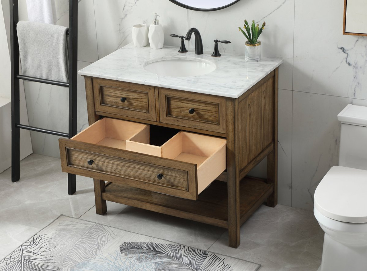 Elegant Decor VF27036DW 36 inch single bathroom vanity in driftwood Elegant Decor VF27036DW 36 inch single bathroom vanity in driftwood