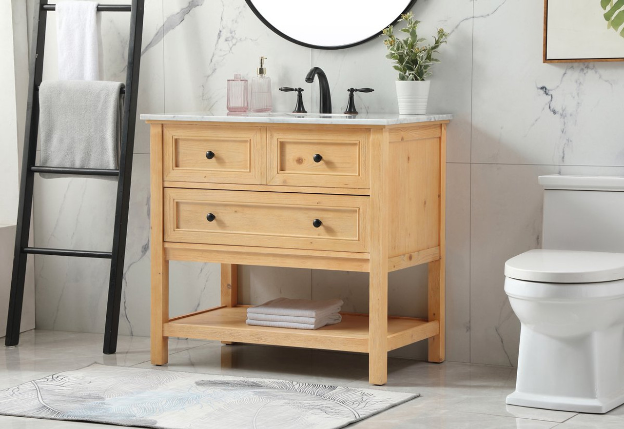 Elegant Decor VF27036NW 36 inch single bathroom vanity in natural wood Elegant Decor VF27036NW 36 inch single bathroom vanity in natural wood