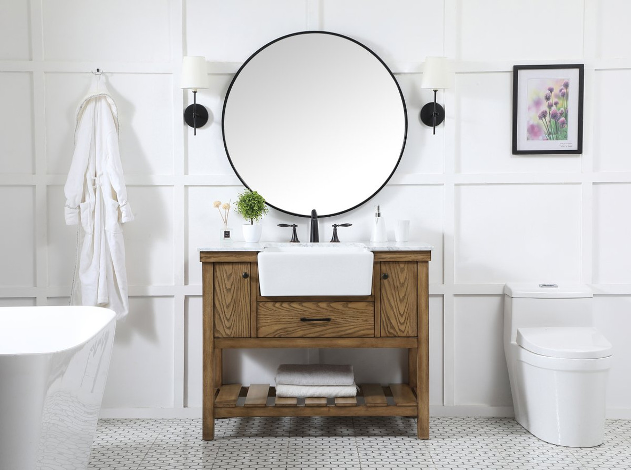 Elegant Decor VF60142GN 42 inch single bathroom vanity in green