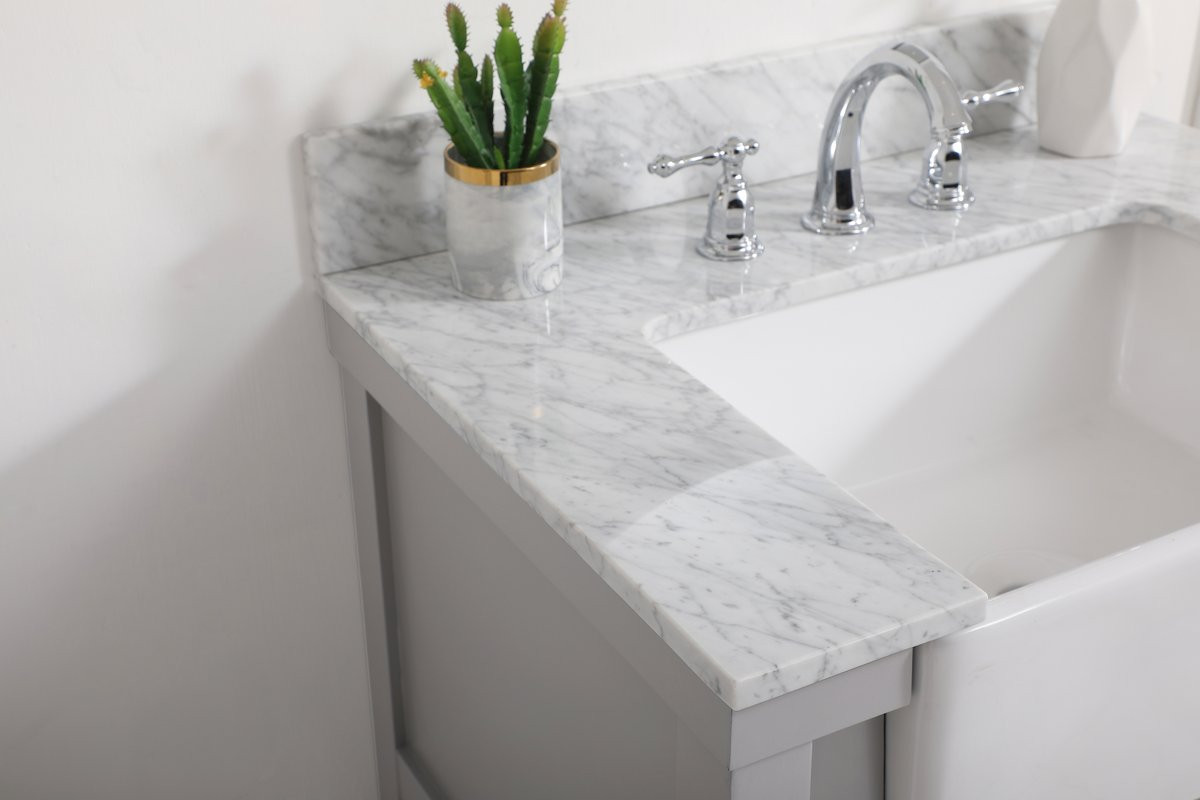 Elegant Decor VF60130BK-BS 30 inch single bathroom vanity in black with backsplash