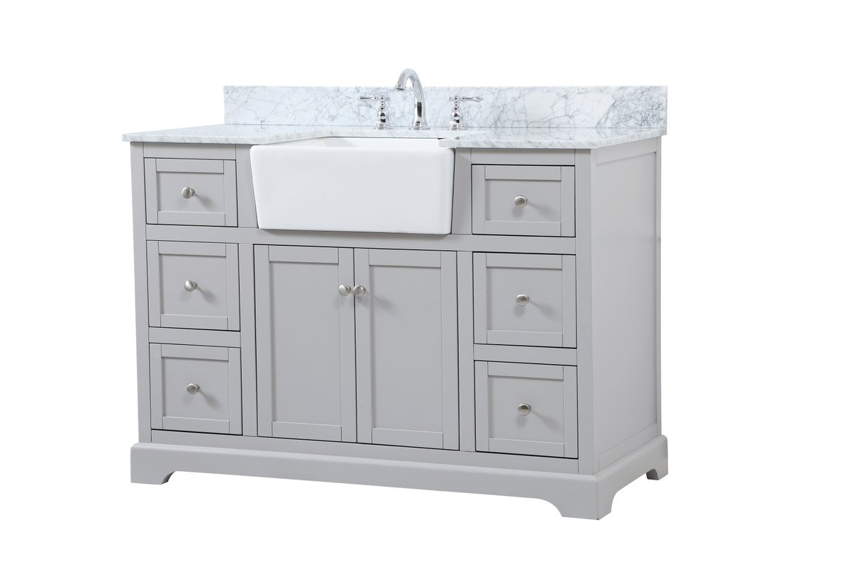 Elegant Decor VF60248BK-BS 48 inch single bathroom vanity in black with backsplash