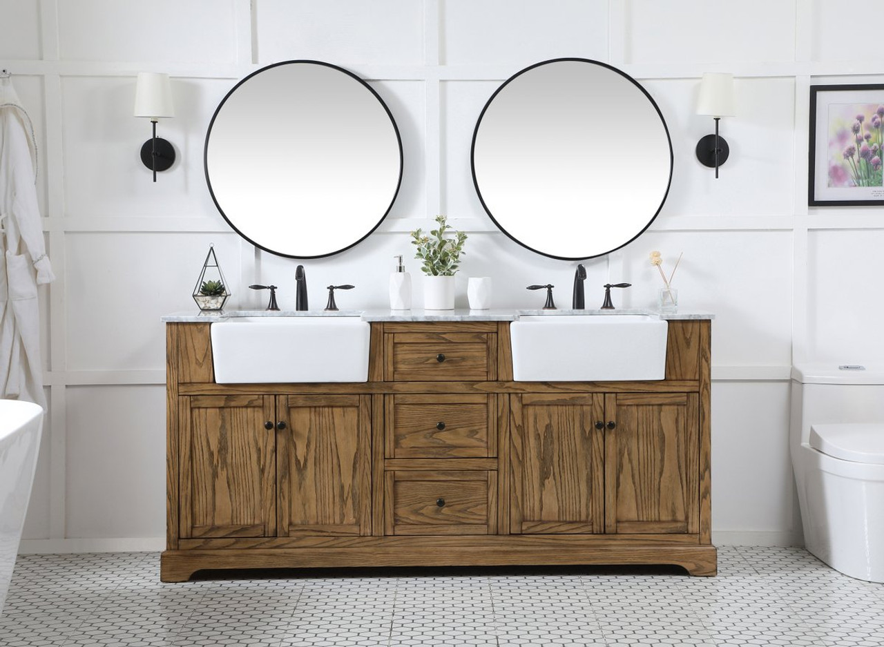 Elegant Decor VF60272DGN 72 inch double bathroom vanity in green
