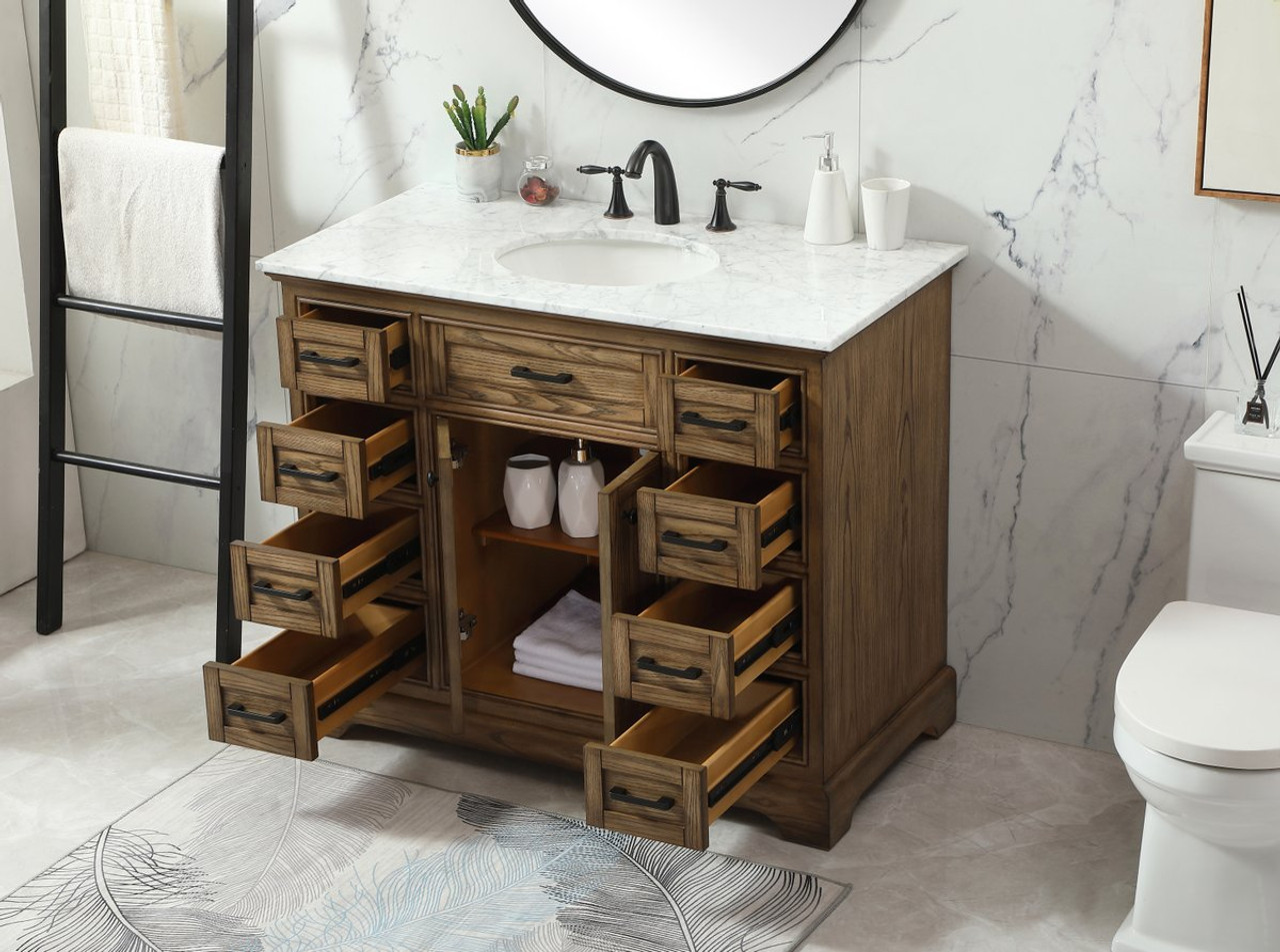 Elegant Decor VF15042DW 42 inch single bathroom vanity in driftwood Elegant Decor VF15042DW 42 inch single bathroom vanity in driftwood