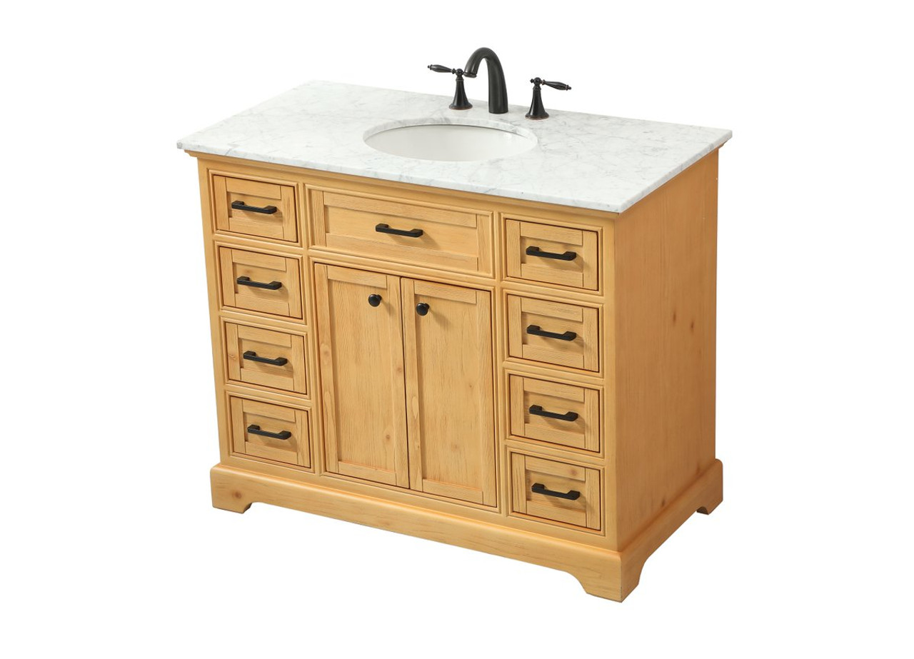 Elegant Decor VF15042NW 42 inch single bathroom vanity in natural wood