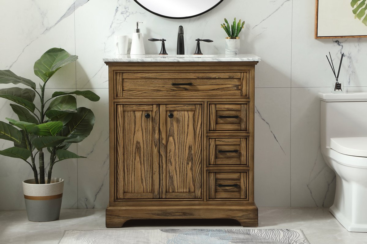 Elegant Decor VF15032DW 32 inch single bathroom vanity in driftwood Elegant Decor VF15032DW 32 inch single bathroom vanity in driftwood