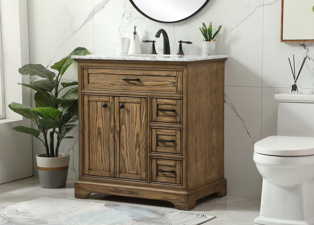 Elegant Decor VF15032DW 32 inch single bathroom vanity in driftwood Elegant Decor VF15032DW 32 inch single bathroom vanity in driftwood