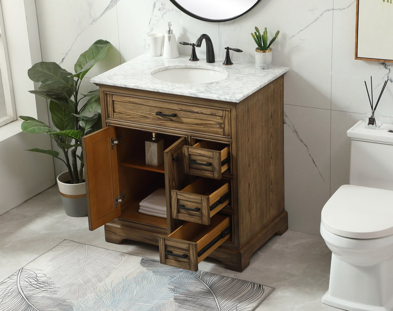 Elegant Decor VF15032DW 32 inch single bathroom vanity in driftwood Elegant Decor VF15032DW 32 inch single bathroom vanity in driftwood