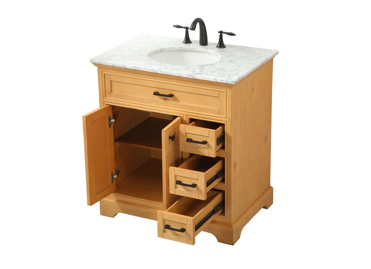 Elegant Decor VF15032NW 32 inch single bathroom vanity in natural wood
