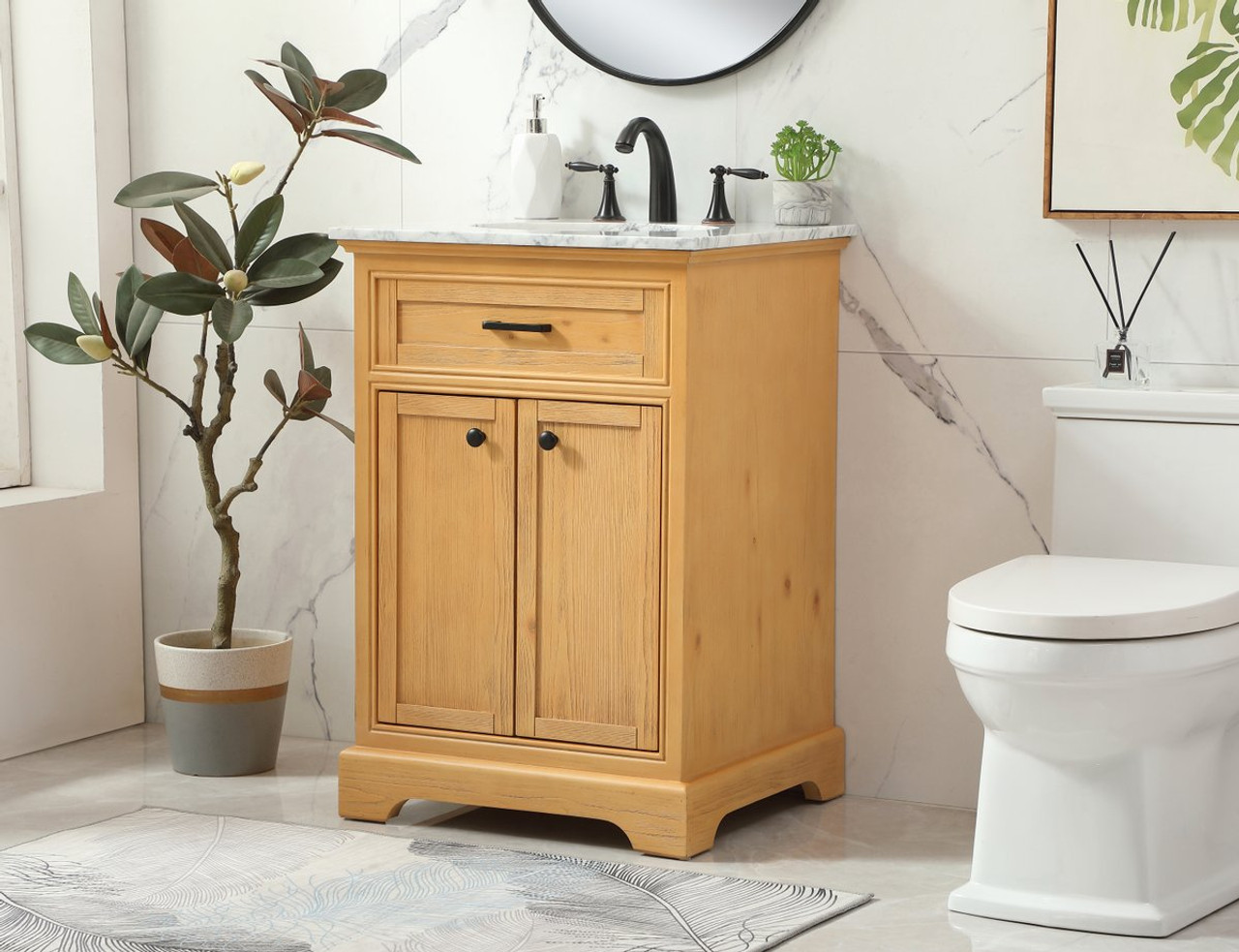 Elegant Decor VF15024NW 24 inch single bathroom vanity in natural wood Elegant Decor VF15024NW 24 inch single bathroom vanity in natural wood