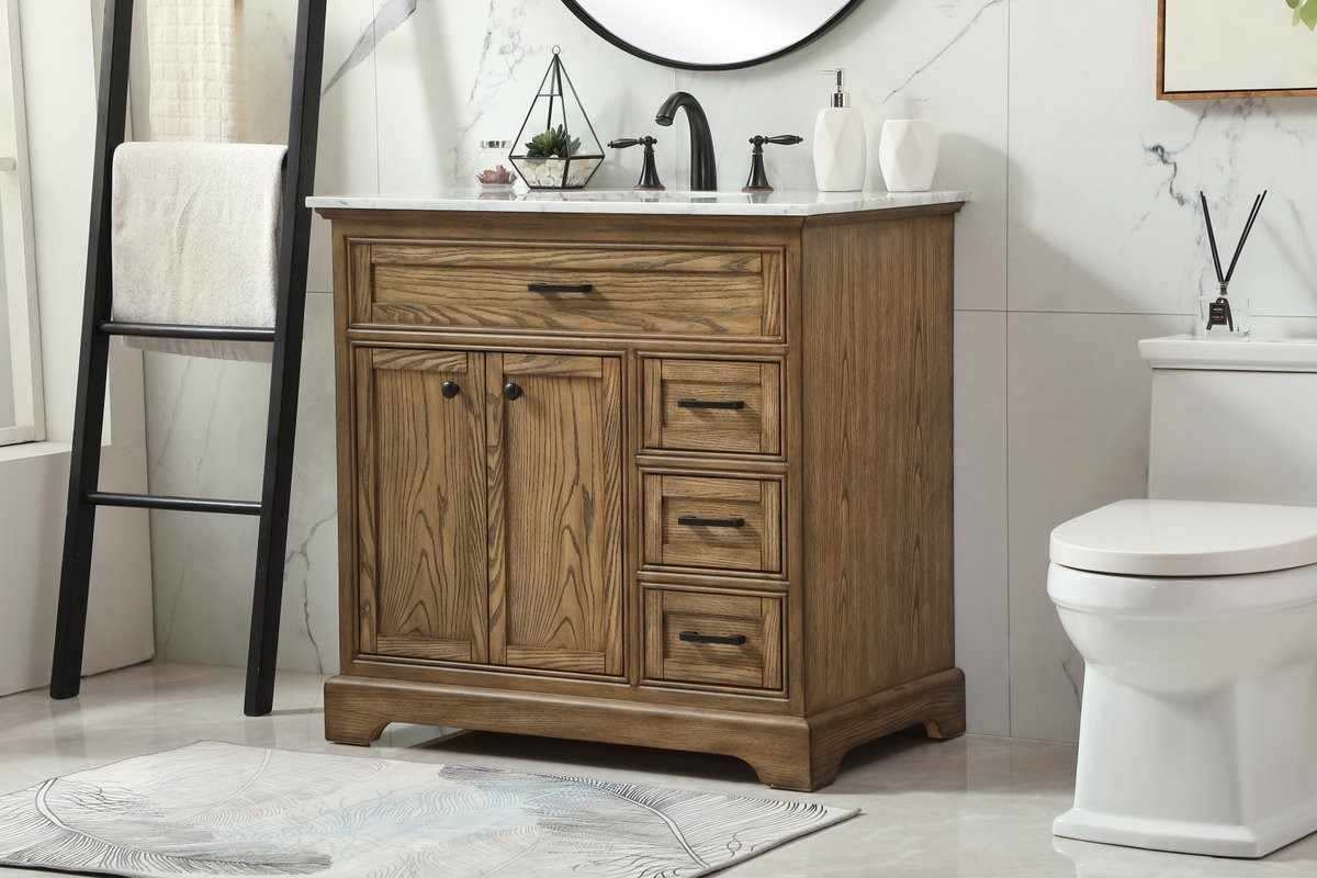 Elegant Decor VF15036DW 36 inch single bathroom vanity in driftwood