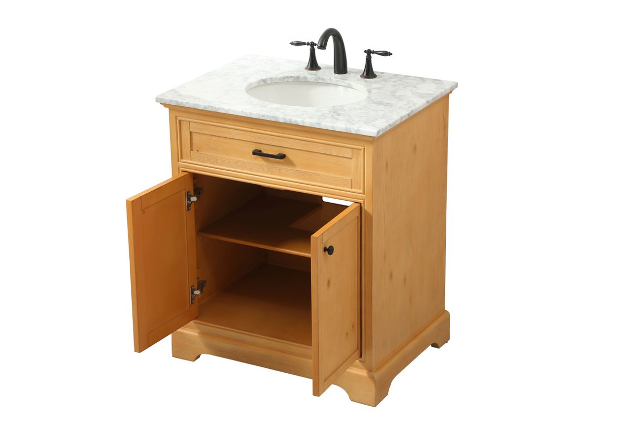 Elegant Decor VF15030NW 30 inch single bathroom vanity in natural wood