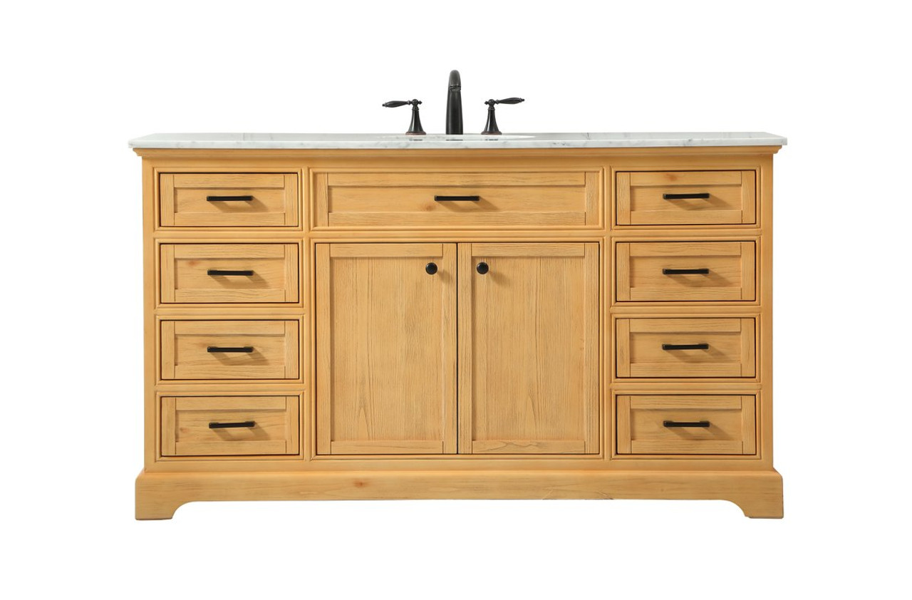 Elegant Decor VF15060NW 60 inch single bathroom vanity in natural wood Elegant Decor VF15060NW 60 inch single bathroom vanity in natural wood