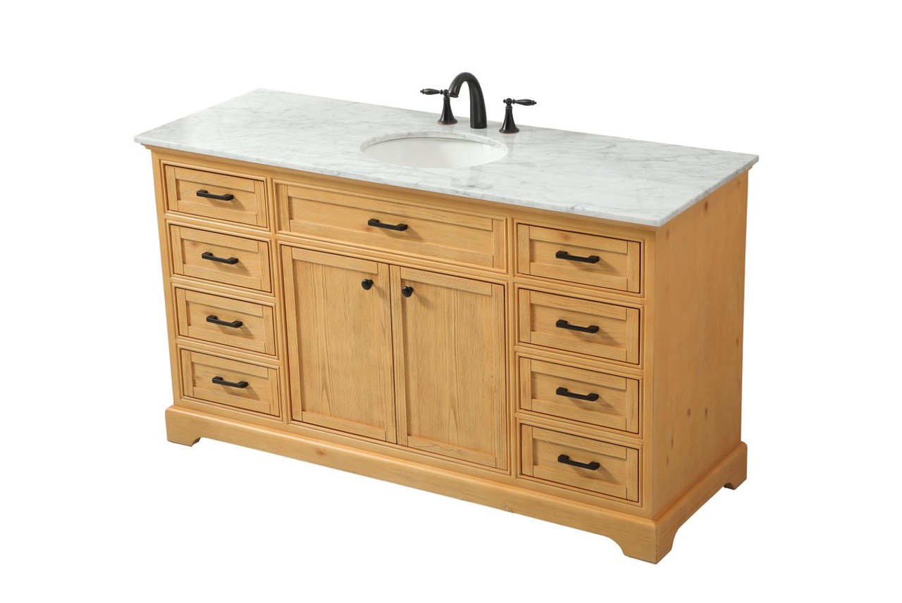 Elegant Decor VF15060NW 60 inch single bathroom vanity in natural wood Elegant Decor VF15060NW 60 inch single bathroom vanity in natural wood