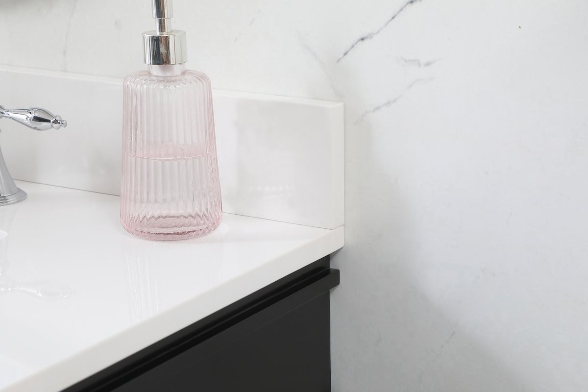 Elegant Decor VF31832BK-BS 32 inch single bathroom vanity in black with backsplash