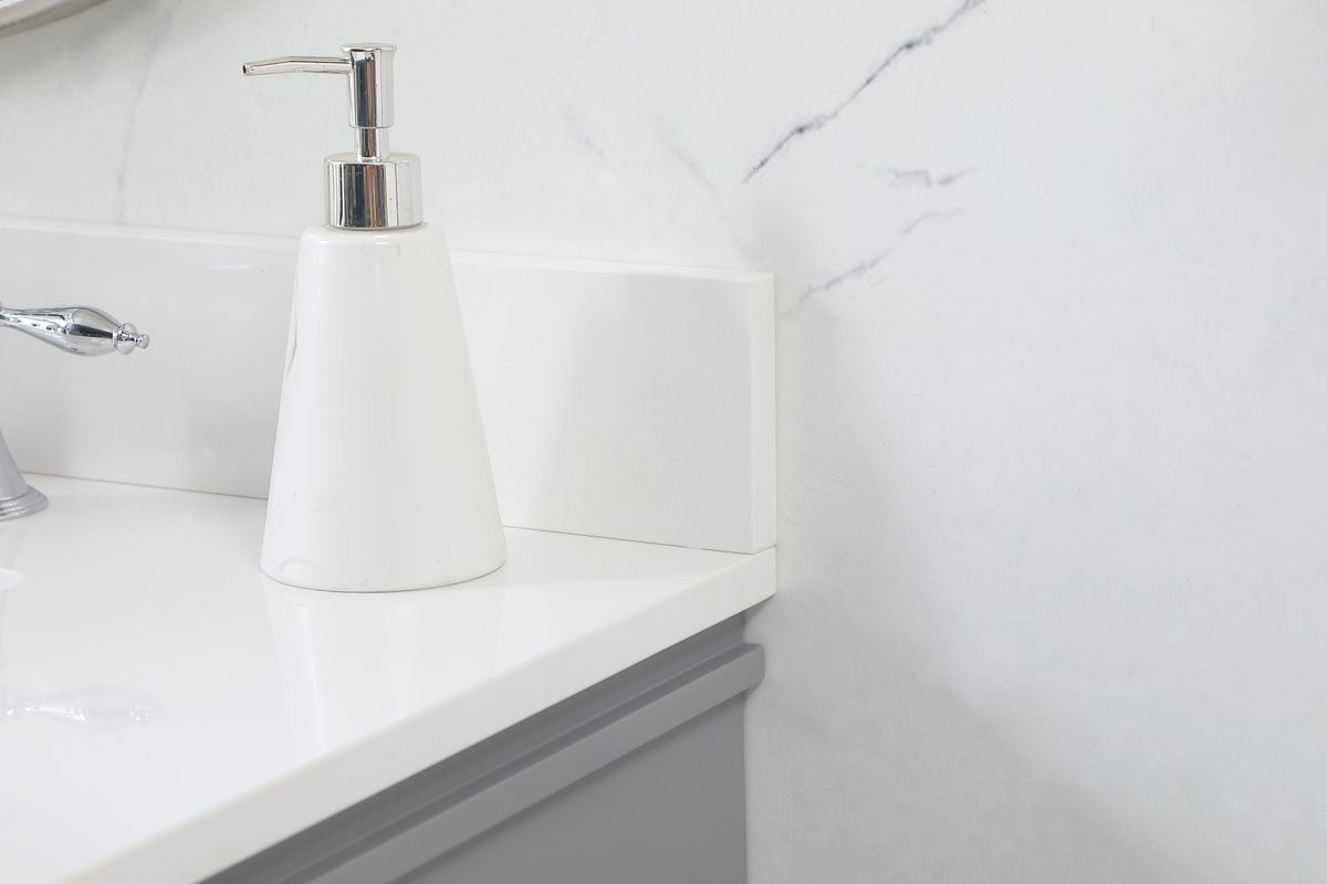 Elegant Decor VF31832GR-BS 32 inch single bathroom vanity in grey with backsplash