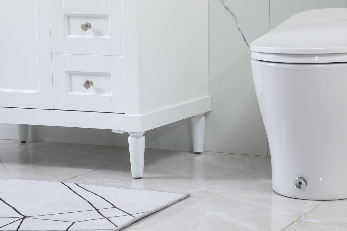 Elegant Decor VF31832WH-BS 32 inch single bathroom vanity in white with backsplash