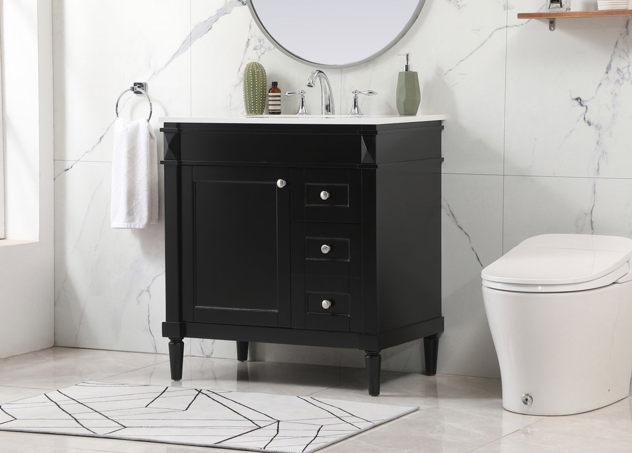 Elegant Decor VF31832BK 32 inch single bathroom vanity in black Elegant Decor VF31832BK 32 inch single bathroom vanity in black