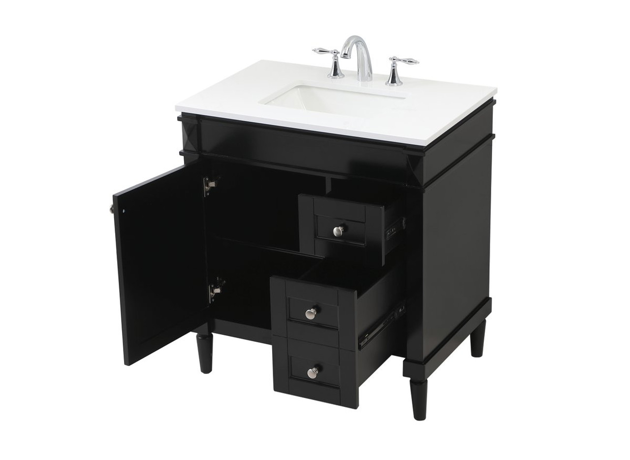 Elegant Decor VF31832BK 32 inch single bathroom vanity in black Elegant Decor VF31832BK 32 inch single bathroom vanity in black
