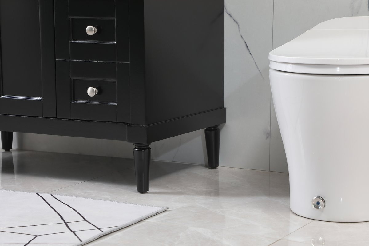 Elegant Decor VF31836BK-BS 36 inch single bathroom vanity in black with backsplash